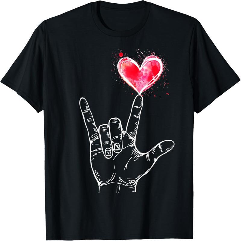 I Love You Sign Language Heart Valentine's Day T-Shirt