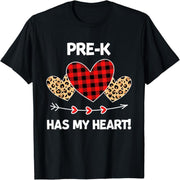 Pre-k Has My Heart Buffalo Plaid Valentine's Day T-Shirt