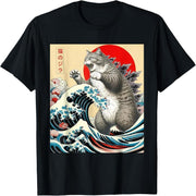 Catzilla Cat Japanese Art Funny Cat T-Shirt