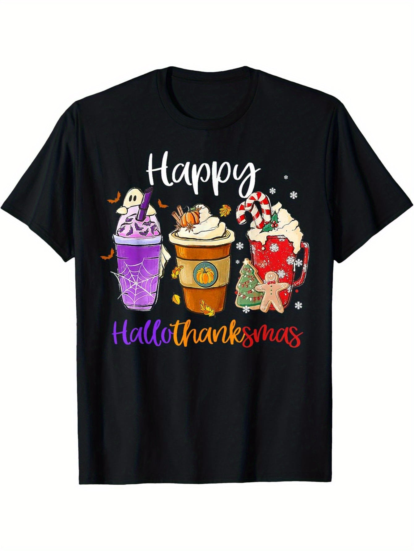 HalloThanksgiving Mas Gnomes Halloween Thanksgiving Merry Christmas T-Shirt