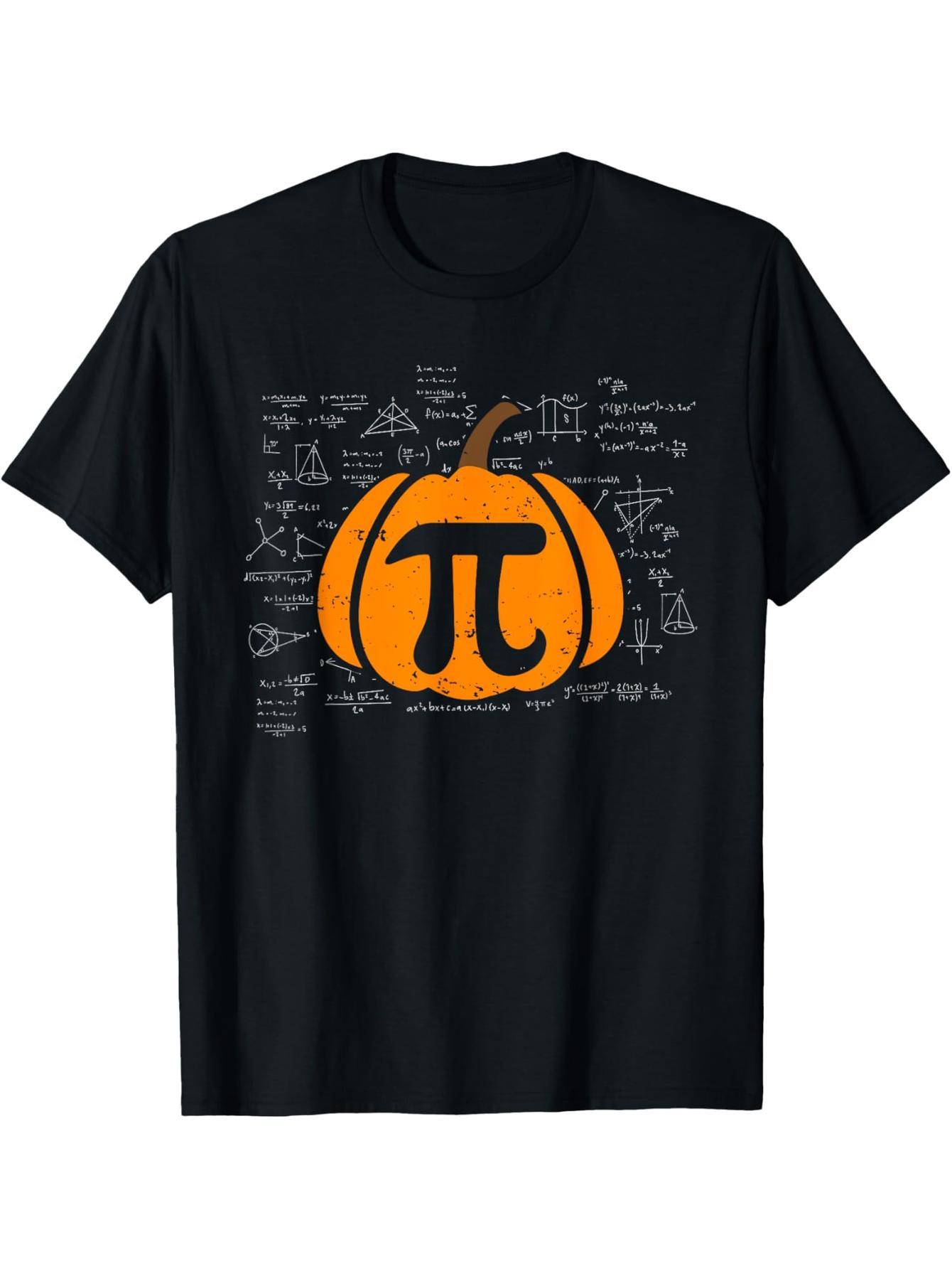 Funny Pumpkin Pie Math Teacher Halloween Thanksgiving Pi Day T-Shirt