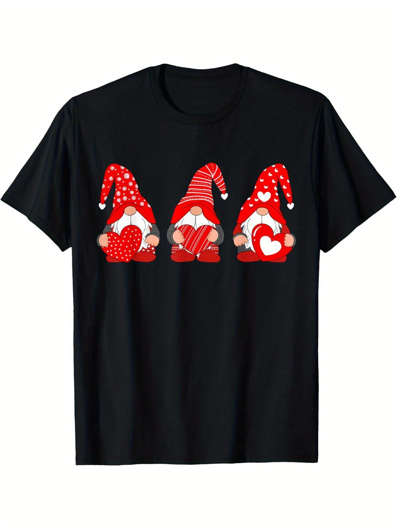 Three Dwarfs Holding Hearts Valentine's Day Ladies and Girls T-Shirt