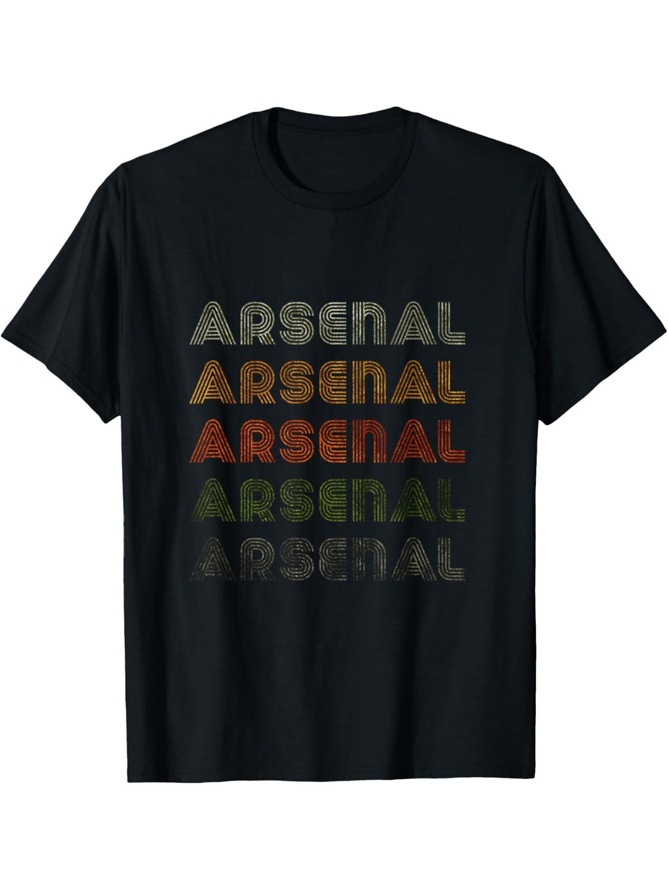 Love Arsenal T-Shirt, Trash Rock Retro Style Black Arsenal T-Shirt