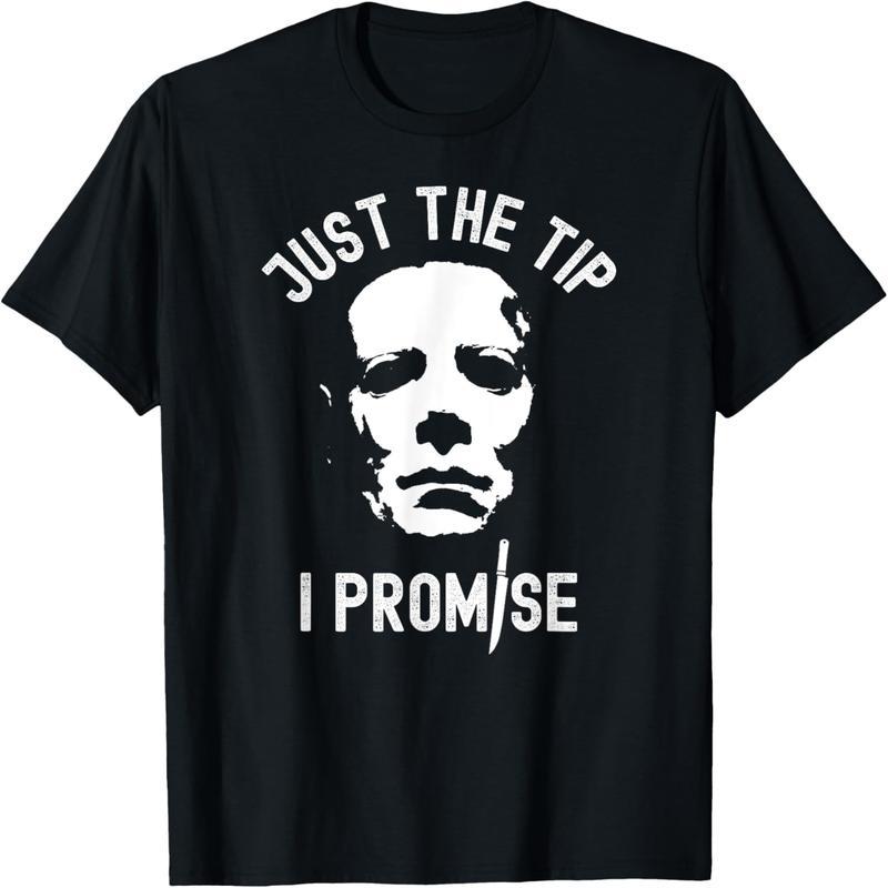 Just a hint I promise serial killer masks funny halloween t-shirts