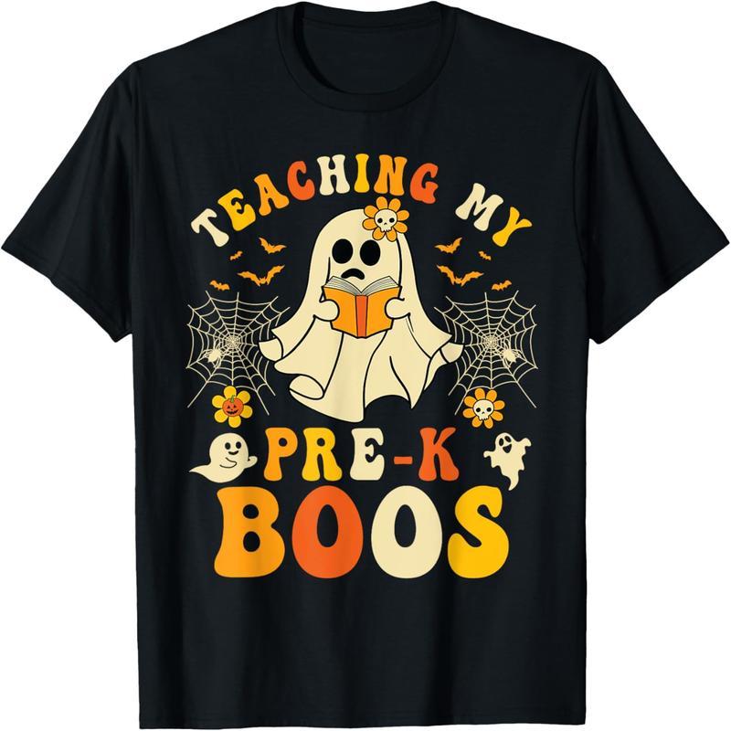 Teach My Preschool Boos Crew Teacher Halloween Ghost T-Shirt