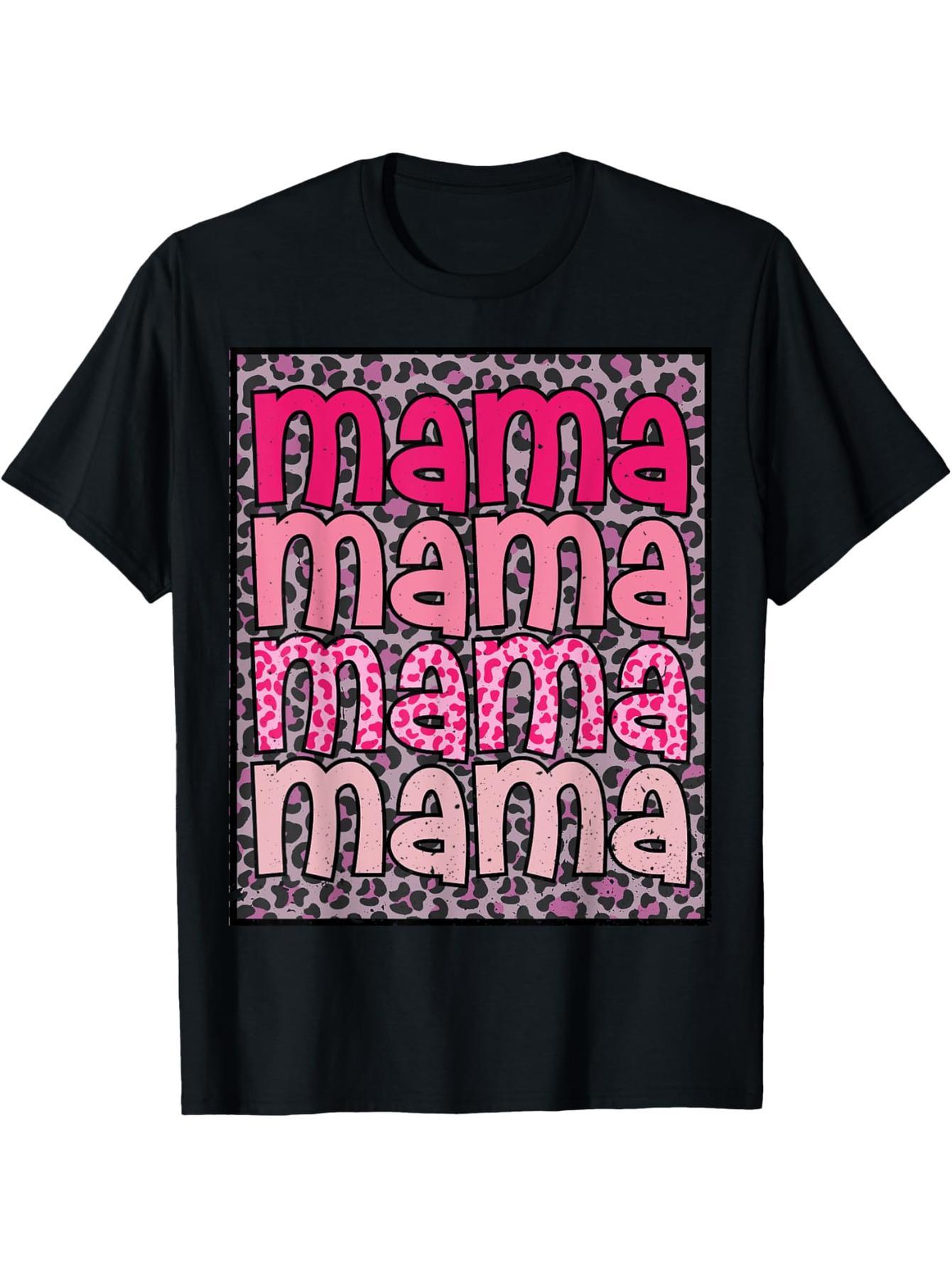 Vintage Mom Pink Leopard Mom Valentine's Day Mother's Day T-Shirt