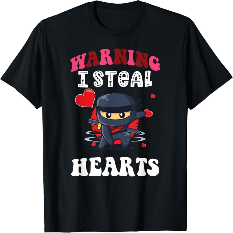 I Steal Hearts Ninja Kids Valentine's Day T-Shirt
