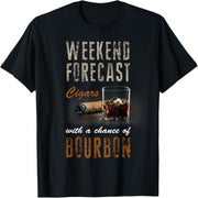 Weekend Forecast Cigars and Opportunities Bourbon T-Shirt Gifts Men's T-Shirts
