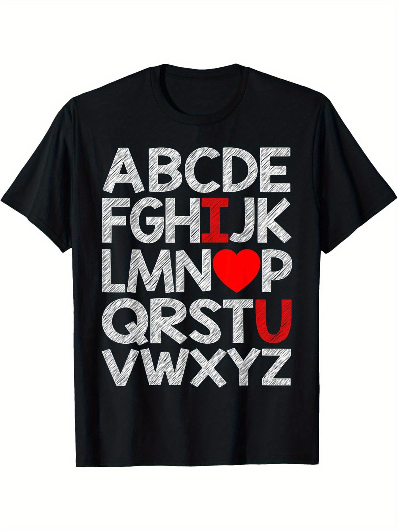 Letters ABC I Love You, Fun Valentine's Day Heart Gift T-Shirt