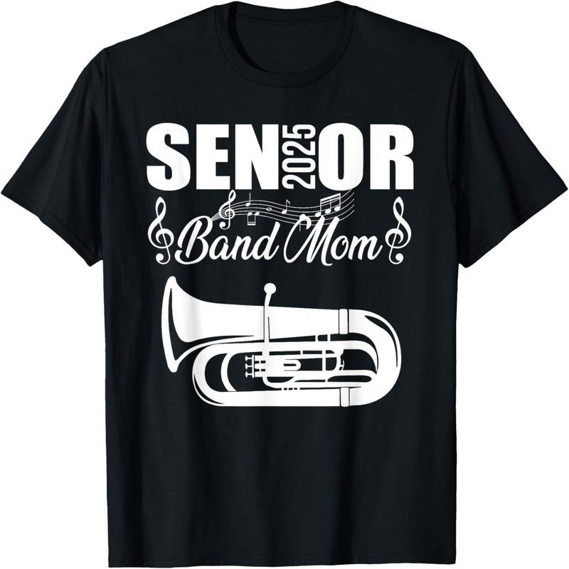 Senior Band Mom 2025 Marching Band 2025 Large T-Shirt