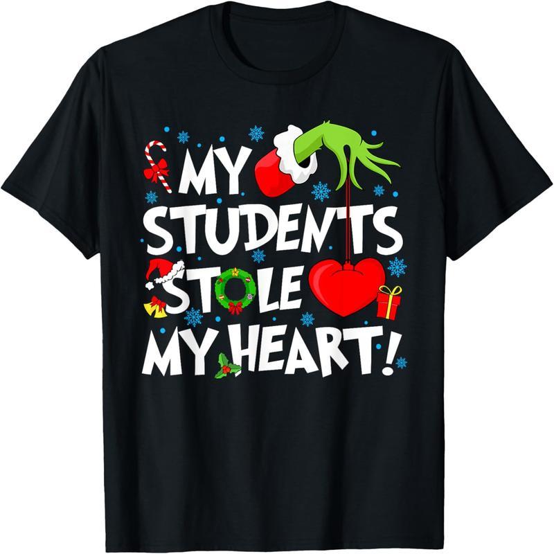 My Students Stole My Heart Christmas Teacher Snow Fun T-Shirt