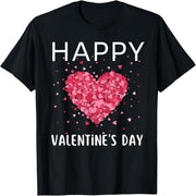 Funny Valentine's Day Happy Heart Love Valentine's Day Men's and Women's T-Shirts
