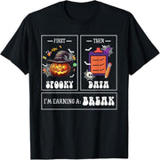 Special Education Teacher Halloween First Horror Then Data Special Education Team T-Shirt