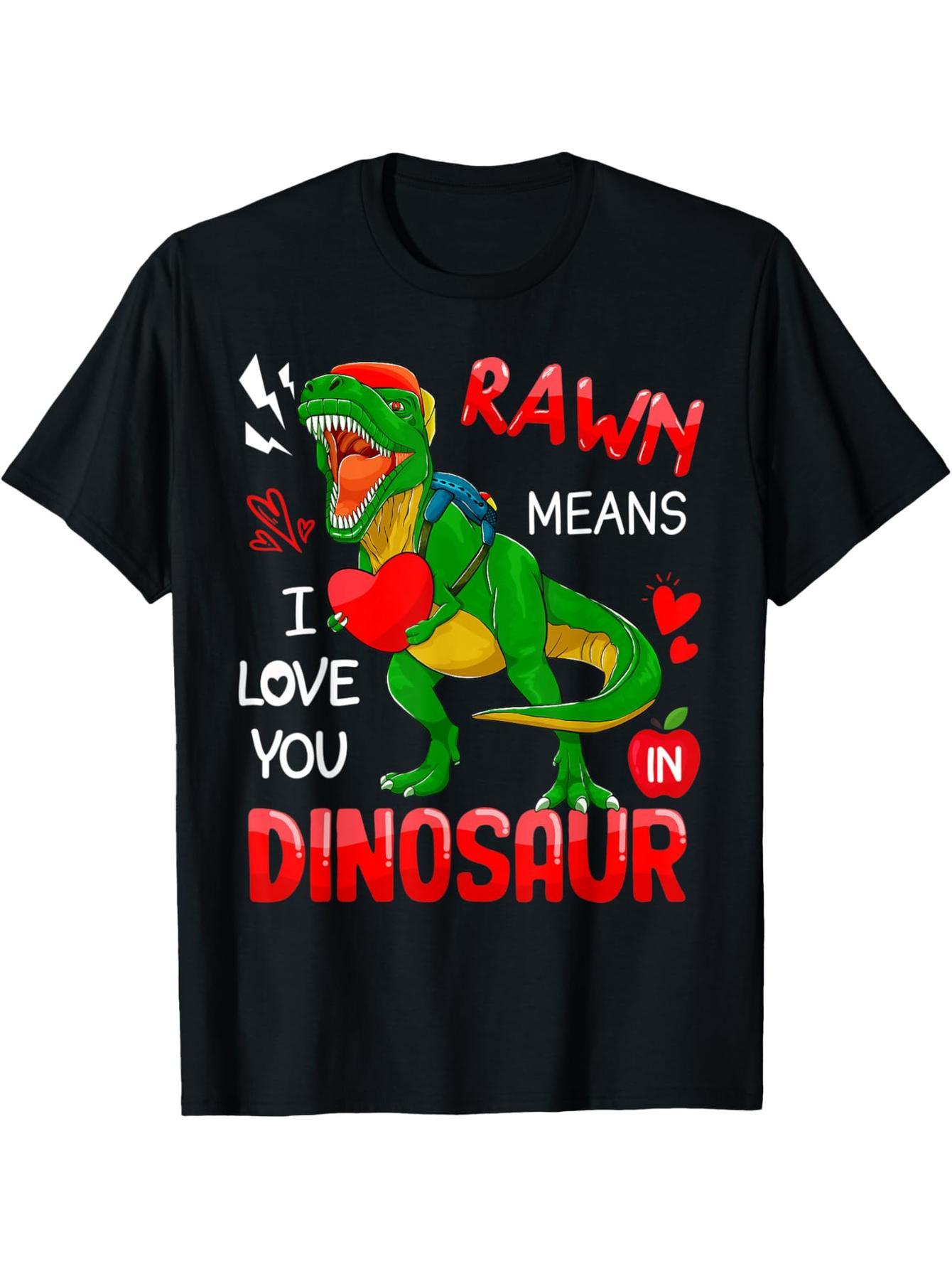 Rawr means "I love you" dinosaur shirt Valentine's day boy t-shirt