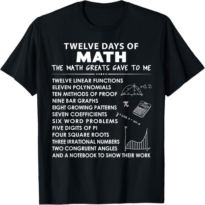 Christmas Math Teacher Shirt - 12 Days of Math