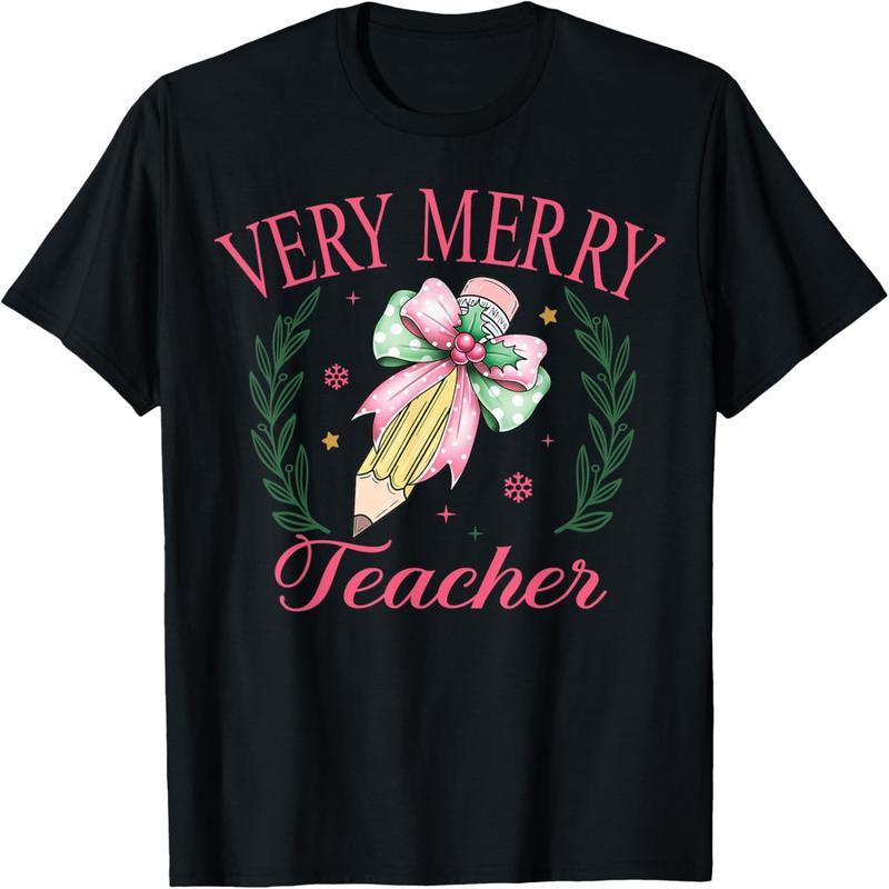 Happy Teacher Bright Student Merry Christmas T-Shirt