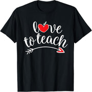 Love Teaching Valentine's Day Shirt Teacher Heart Gift T-Shirt