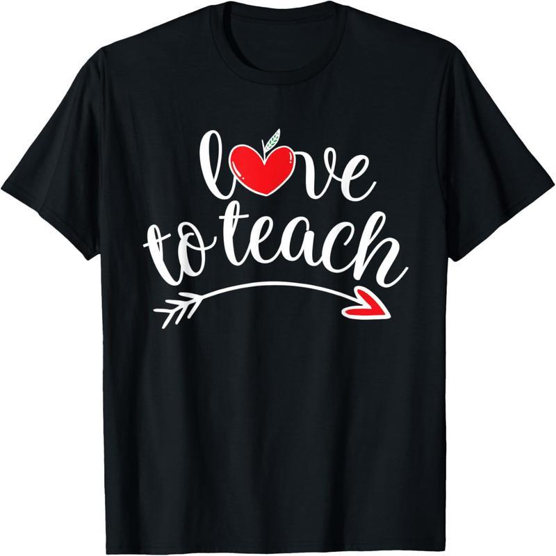 Love Teaching Valentine's Day Shirt Teacher Heart Gift T-Shirt