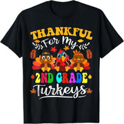 Thank You to My Second Grade Turkey Thanksgiving Teacher Fall T-Shirt