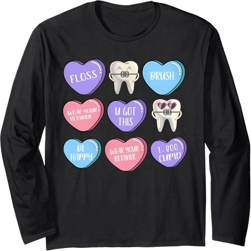 Orthodontic Dental Team Happy Valentine's Day Men's and Women's Long Sleeve T-Shirt
