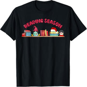 Reading season christmas nerd teacher librarian t-shirt
