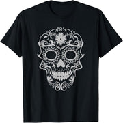 Sugar Skull Floral Cool White Calavera Mexican Gift T-Shirt
