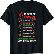 12 Days of Pharmacy Fun Christmas Apothecary Technology Christmas T-Shirt