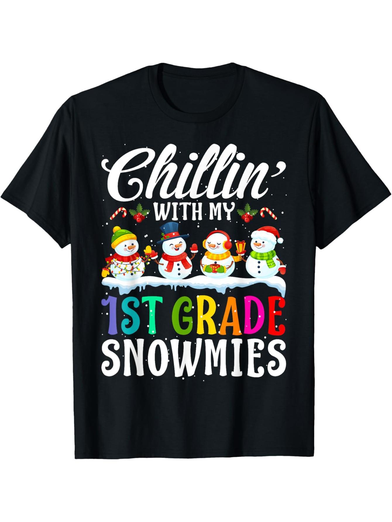 Relax with my first grade Snowmies teacher Christmas gift T-shirt