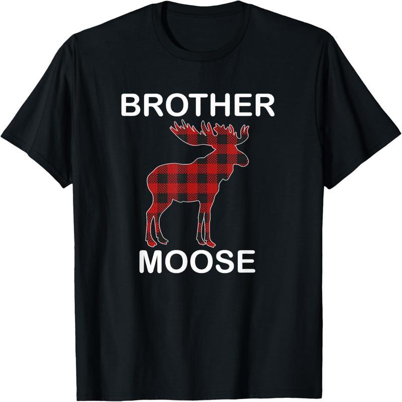 Moose Brothers | Red Checked Buffalo Matching Family Pajamas T-Shirt