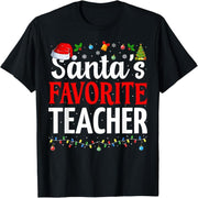 Santa's Favorite Teacher Christmas Funny Christmas Teacher T-Shirt