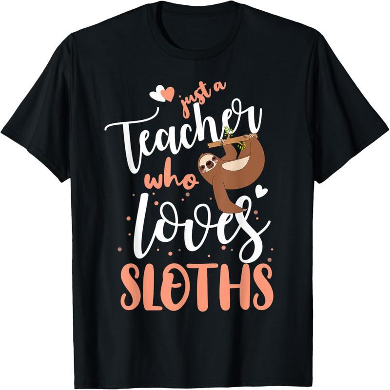 Just a Girl Who Loves Sloths Teacher Christmas Gift Ideas T-Shirt