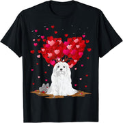 Fun Maltese Dog Lovers Heart-Shaped Maltese Valentine T-Shirt