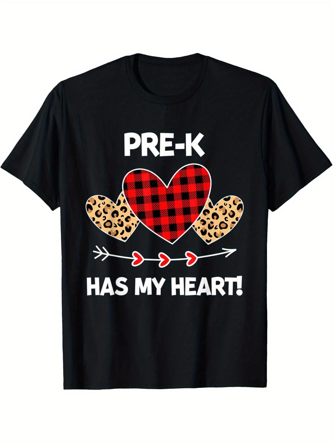 Pre-k Has My Heart Buffalo Plaid Valentine's Day T-Shirt