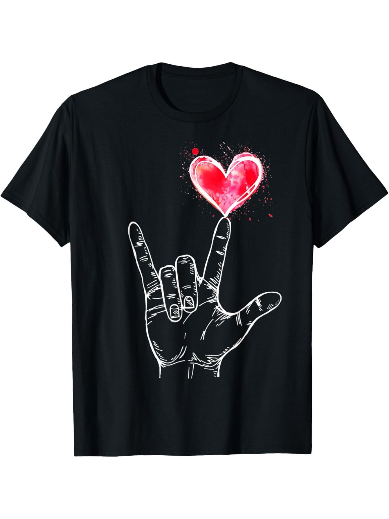 I Love You Sign Language Heart Valentine's Day T-Shirt