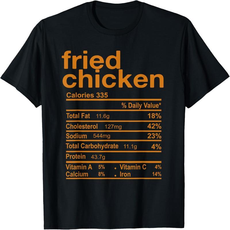 Fried Chicken Nutrition Facts Fun Thanksgiving Christmas T-Shirt
