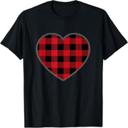 Valentine's Day Buffalo Checked T-Shirt for Boyfriends and Girlfriends