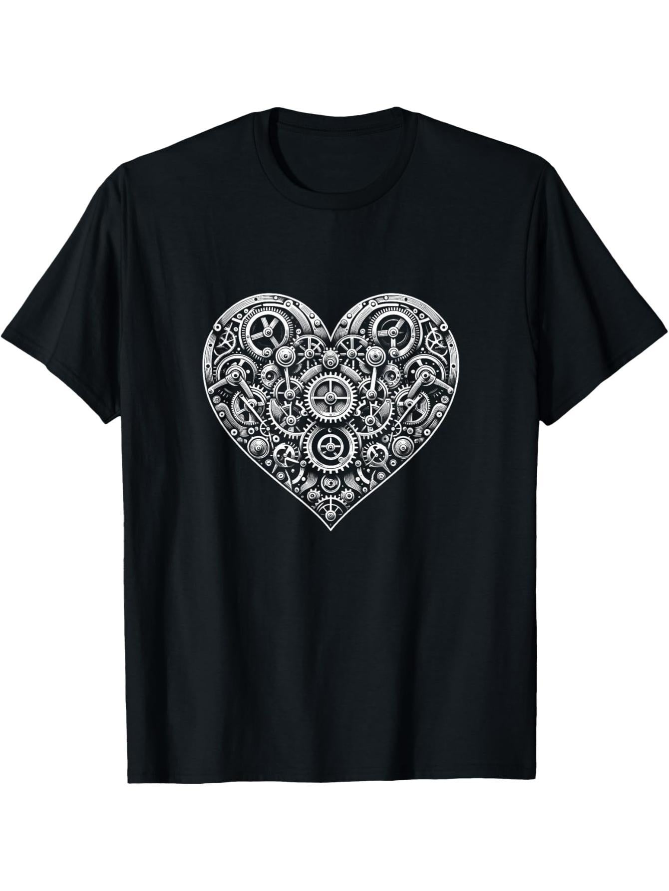 Steampunk Heart of Gear T-Shirt Mechanical Love Valentine's Day T-Shirt