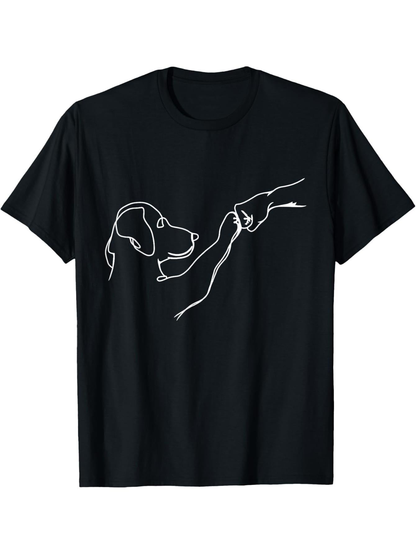Dog and Man Fighter Dog Man Friendship Bumping Dog Paws T-Shirt
