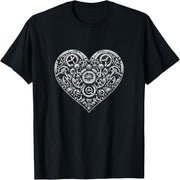 Steampunk Heart of Gear T-Shirt Mechanical Love Valentine's Day T-Shirt