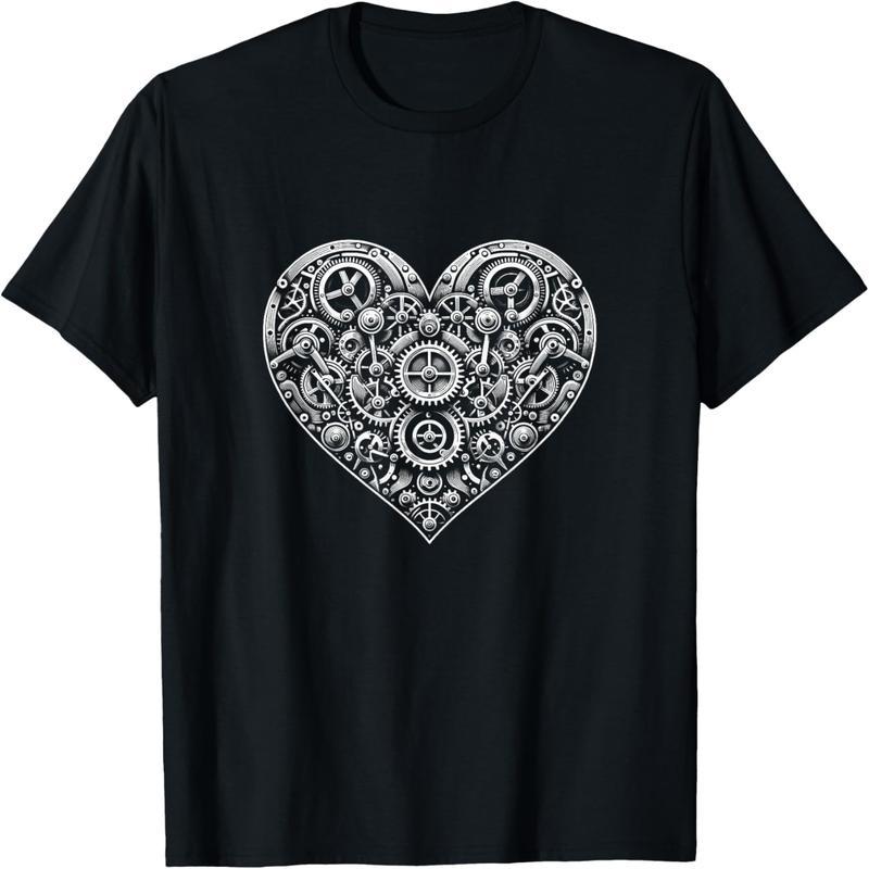 Steampunk Heart of Gear T-Shirt Mechanical Love Valentine's Day T-Shirt