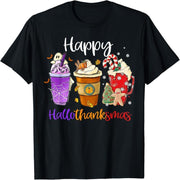 HalloThanksgiving Mas Gnomes Halloween Thanksgiving Merry Christmas T-Shirt