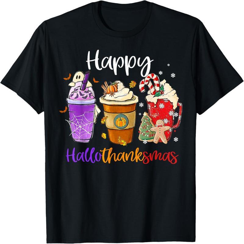 HalloThanksgiving Mas Gnomes Halloween Thanksgiving Merry Christmas T-Shirt