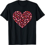 Love pattern Valentine's Day casual T-shirt for boys and girls